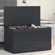 vidaXL Arca arrumação 84x42x46 cm madeira processada cinza brilhante