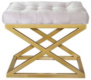 Pouffe Capraz – Gold White – 50x42x40 cm