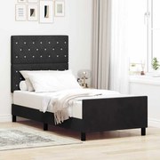 vidaXL Cama Box com cabeceira Preto 100 x 200 cm Veludo