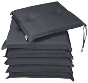 Conjunto de 6 almofadas para assento Boston 47 x 42 x 6 cm Antracite