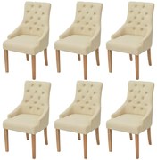 vidaXL Cadeiras de jantar 6 pcs tecido cor creme