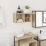 vidaXL Armário parede p/ casa banho derivados madeira carvalho sonoma