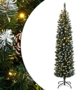 Árvore de Natal artificial fina com 300 luzes LED 180 cm