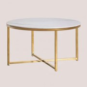 Mesa De Centro Em Aço Inoxidável Azuara Dourado - Sklum