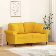 vidaXL Almofadas decorativas 2 pcs 40x40 cm tecido amarelo-claro