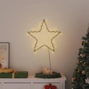 vidaXL Luzes de Natal silhueta estrela 80 LEDs branco quente