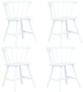 Cadeiras de jantar 4 pcs madeira de seringueira maciça branco
