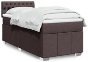 vidaXL Cama com molas/colchão 80x200 cm tecido castanho-escuro