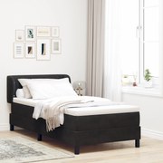 Camas Box Spring vidaXL com Colchão Preto 90x190 cm em Veludo