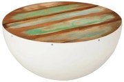 vidaXL Mesa de centro forma de taça Ø50x24cm madeira recuperada branco