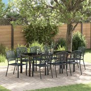 vidaXL Conjunto de Jantar de Jardim com 9 Peças em Aço Antracite