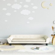 vidaXL Sofá infantil 100x50x26 cm veludo cor creme