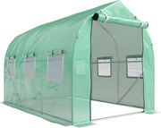 Outsunny Estufa tipo Túnel 3x2x2 m Estufa de Exterior com 6 Janelas de Malha e Porta Estufa de Cultivos para Pátio Jardim Verde | Aosom Portugal