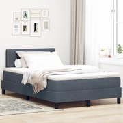 Cama Box com Colchão vidaXL Cinza Escuro 120x200 cm Veludo