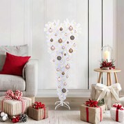 vidaXL Árvore de Natal Artificial com 150 LEDs Branco 120 cm PVC e Aço