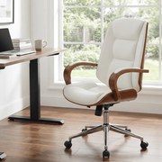 Cadeira de escritório Yankton Branco e Nogueira
