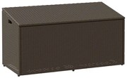 vidaXL Caixa de arrumação para jardim 110x50x58 cm vime PE castanho