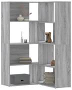 vidaXL Estante canto 4 prateleiras derivados madeira cinzento sonoma