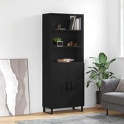 vidaXL Armário alto 69,5x34x180 cm derivados de madeira preto