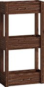 Outsunny Canteiro Elevado Jardineira em Pé 3 Níveis Furos de Drenagem e Forro 60 x 25 x 120 cm, Castanho | Aosom Portugal