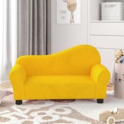 Sofá infantil veludo amarelo