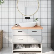 vidaXL Bancada p/ WC 100x40x(2-6) cm madeira maciça tratada castanho