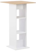 vidaXL Mesa de bar 60x60x110 cm branco e carvalho sonoma