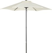 Outsunny Guarda-Sol Jardim Ø2x2m Chapéu Solar Alumínio Teto Ventilação Suporte Fixação Resistente Intempéries Bege | Aosom Portugal