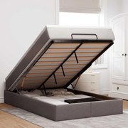 moldura de cama otomana vidaXL com tecido cinza 120x200cm