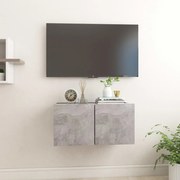 vidaXL Móvel de TV para parede 60x30x30 cm cinzento cimento