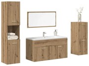 vidaXL 4 pcs móveis de casa de banho deriv. madeira carvalho artisiano