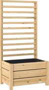 Outsunny Canteiro elevado com treliça em madeira Vaso elevado com treliça Orifício de drenagem Forro de tecido 60 x 39 x 120 cm Madeira natural | Aosom Portugal