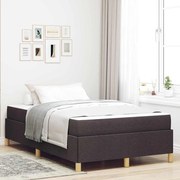 vidaXL Cama Box Outros Marrom Escuro e Branco 120 x 190 cm tecido