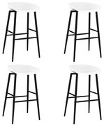 vidaXL Cadeiras de bar 4 pcs branco