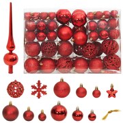 111 pcs conjunto de enfeites de Natal poliestireno vermelho