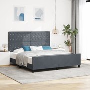 Cama vidaXL Cinza Escuro 180x200 cm Veludo