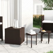 vidaXL Mesas de apoio para jardim 3 pcs vime PE castanho