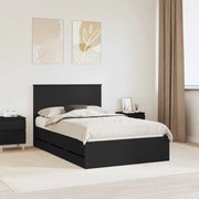 vidaXL Estrutura da Cama Preto 120 x 190 cm Madeira de Engenharia
