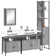 vidaXL 4 pcs Conjunto móveis casa de banho madeira proc. cinza sonoma