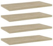 Prateleiras estante 4pcs 40x20x1,5cm contraplacado cor carvalho