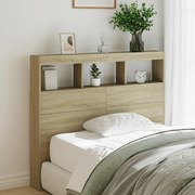 vidaXL Armário de cabeceira c/ luzes LED 120x17x102 cm carvalho sonoma