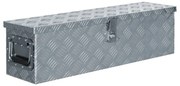 vidaXL Caixa de alumínio 80,5x22x22 cm prateado