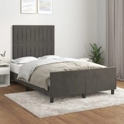 Estrutura de cama sem colchão 120x200 cm veludo cinzento-escuro