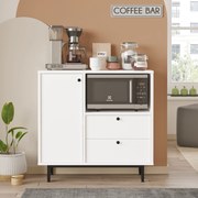 Aparador de cozinha "Toledo" - Branco - 88x85x35.5cm - Design Moderno