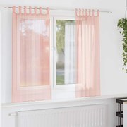 vidaXL Cortinas de voile com laços 2 pcs rosa 140x175 cm