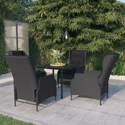 vidaXL 5 pcs conjunto de jantar para jardim cinzento-escuro