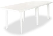 Mesa de jardim 210x96x72 cm plástico branco