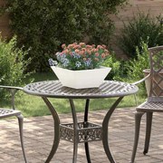 vidaXL Plantador de Tigela Jardim Branco 35x35x15 cm de Aço
