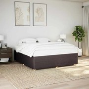 vidaXL Estrutura de cama sem colchão 200x200 cm tecido castanho-escuro