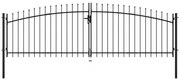 vidaXL Portão de cerca com porta dupla e topo em lanças 400x150 cm